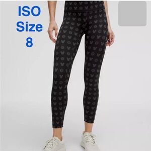 ISO * Not Selling: Lululemon X Disney Wunder Train Leggings, Black, Size 8